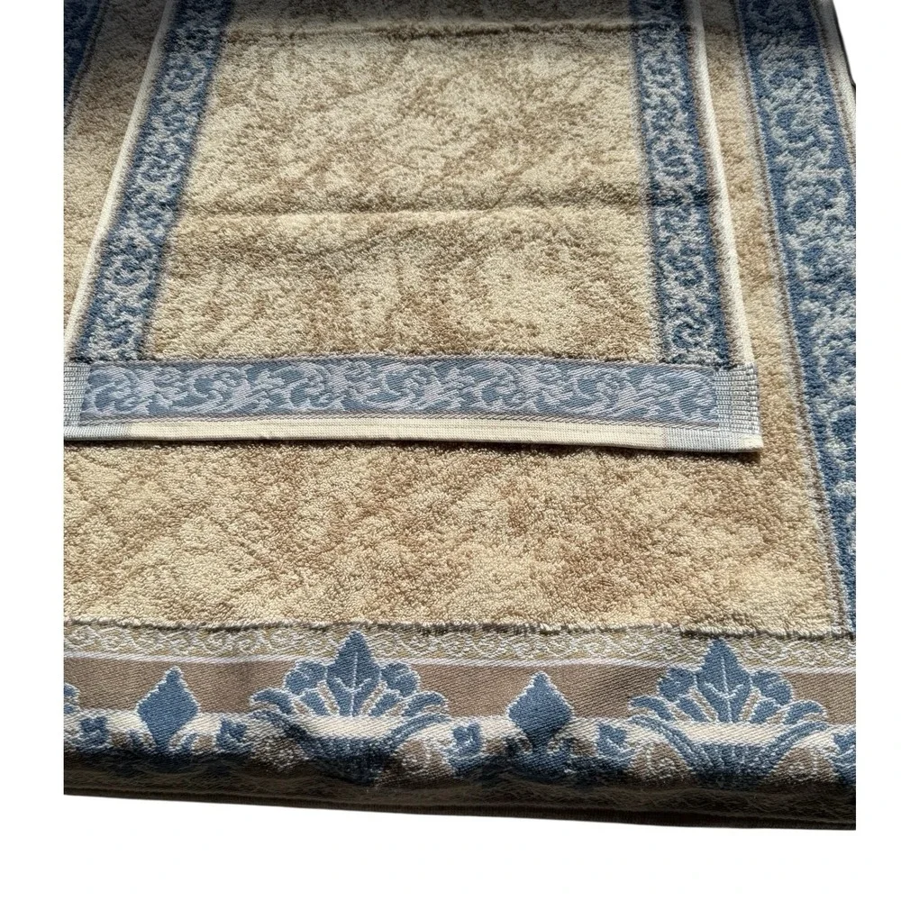 VTG Royal Velvet‎ by Fieldcrest MCM Traditional Towel Set USA Cotton Blue Brown